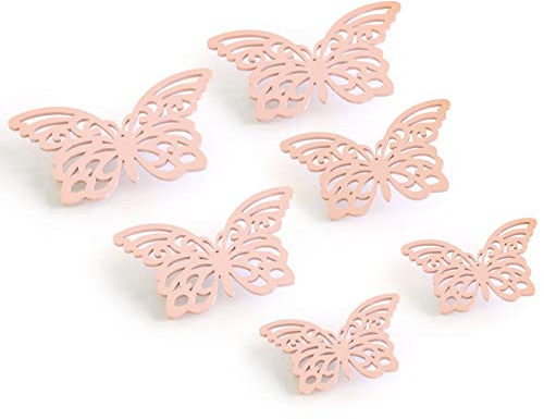 Zwayve 6X Schmetterling Wanddeko Dekoration Kinderzimmer Wohnzimmer Deko Pastell Rosa