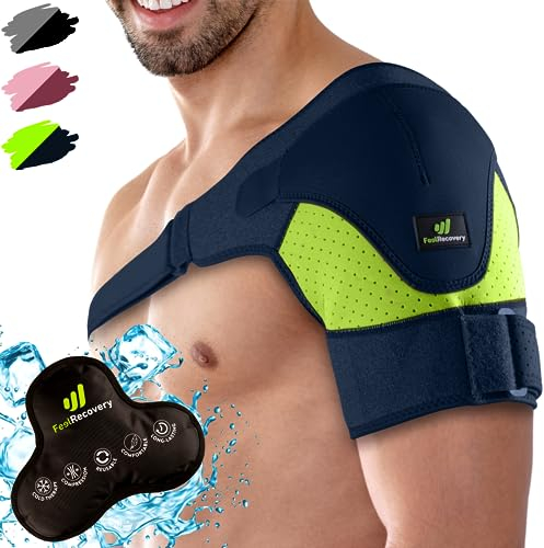 Épaulière de Maintien Sport Poche de Glace Chaud/Froid - Attelle Épaule Coiffe Rotateurs Homme/Femme - Orthèse d'Épaule Tendinite, Arthrose, Luxation - Manchon Compression Néoprène Bras Gauche/Droit