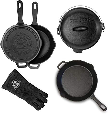 PIT BOSS Kit 6 Accessoires de Cuisson en Fonte pour Le Barbecue