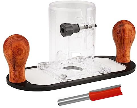 FURREN 1 x Holzfräser-Basis für Kantenführung, Holzbearbeitung, Trimmmaschine, Fräsmaschine, Flip-Gravur, Trimmen, Fräsbasis, Aluminiumlegierung und Acryl