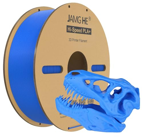 JAMG HE High Speed PLA+ Filament, 1.75mm 1kg Hi-Speed PLA+ 3D Printer Filament ± 0.01 Dimensional Accuracy 3D Printing Filament Cardboard Spool Fits for Most FDM 3D Printers (1KG, Blue)
