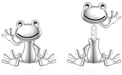Frosch Ohrringe für Frauen 925 Sterling Silber Frosch Ohrstecker Froschschmuck Geschenke Geburtstag für Mädchen Hypoallergen (Der Frosch)