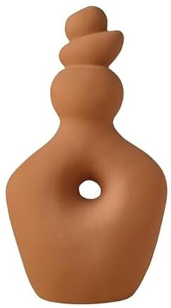 Elements Teracotta Twist strukturierte Steingut-Keramikvase, 19 x 11 x 34 cm