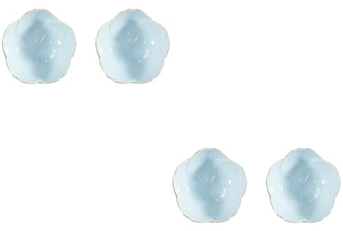 MAGICLULU 4pièces Bol De Sauce Céramique Design Fleurs Coupelles à Condiments Porcelaine Pour Cuisine Bbq Et Picnics Bleu