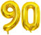 GoldRock 90. Geburtstag Luftballon Gold, 16 Folienballons für Frau Mann, 90er Jahre Deko, Ballons für Jubiläum Hochzeit Party