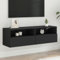 Tidyard Wall TV Units Wall-mounted TV Cabinets Wooden Floating TV Stand Sideboard Multimedia Entertainment Living Room Furniture Storage Unit Black 100x30x30 cm Engineered Wood Type1 TV Cabinet