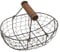 Metalldraht Eierkorb, Drahtkorb Pulverbeschichtet Mit Holzgriff, Vintage-Stil Eiersammelkorb Draht- -Aufbewahrungskorb Gemüsebehälter Zum Tragen Sammeln Von Hühnereiern