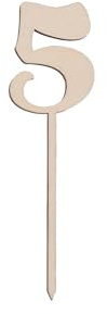 Sallys Cake Topper Zahlen nachhaltig aus echtem Holz, ökologisch abbaubar, zum Bemalen oder Einsprühen - Tortendeko Kuchendeko Cupcake Kuchen Torten Geburtstag Party (5)