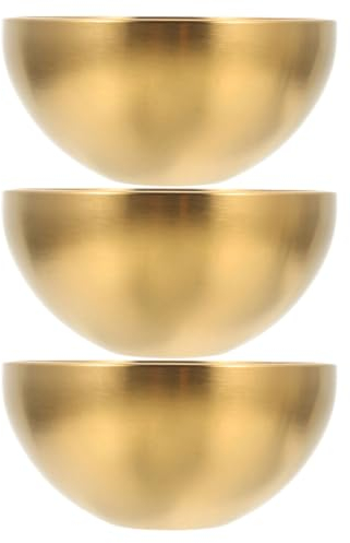 Cabilock 3piezas Ensaladeras Inoxidable Para Servir Profundas Para Comida y Fideos
