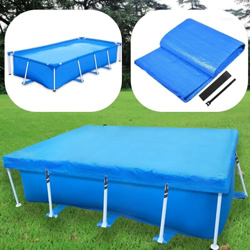 Poolabdeckung Rechteckig 450 x 220 Rectangular Pool Cover Abdeckplane Pool Rechteckig 450x220 Regensichere Staubdicht UV-beständig für Oberirdische Pools