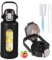 Glasflasche 1.5 liter, Trinkflasche Glas-1.5l, Glasflasche Mit Strohhalm, Wasserflasche Glas- 1.5l- Mit Hülle, Große- Trinkflasche Glas Bruchsicher, Für Gym, Sport, Täglich, Schwarz (Schwarz)