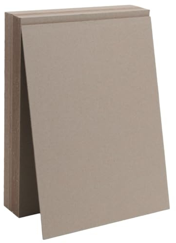 FINGERINSPIRE 24 Stück Buchkarton 80 PT 2mm Hellgrau Dicke Binderplatte Spanplatte Rechteckig Kraftpapier Spanplatten Buchbindezubehör Für Buchbindematerialien Umschlag (286x210mm)