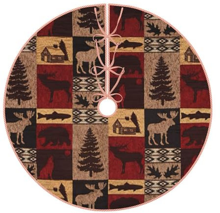 Orso Cervo Pesce Base Albero di Natale Base Albero di Natale Ornamenti Mat per Decorazioni Feste Vacanze 122 cm