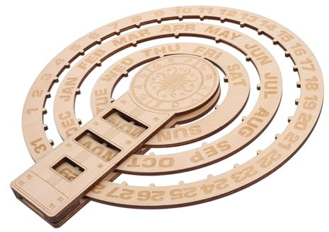 DIYEAH Vintage Perpetual Kalender Rotierender Wandkalender Für Dekoration Wohnräumen Küche Und Büro Einstellbare Datumsanzeige Für Zeitlose