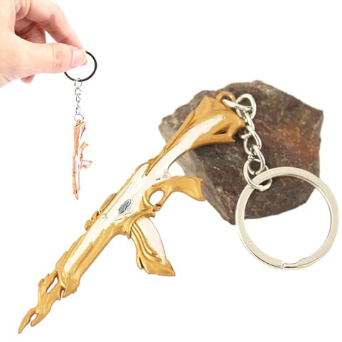 LuminaryLair Hergestellt im Valorant-Waffenmodell Schlüsselanhänger, 8×2.5cm Feuerwaffen Modell Schlüsselanhänge, Personalisiert Mini-Metall-Schlüsselanhänger für Schlüssel, Rucksäcke und Handys