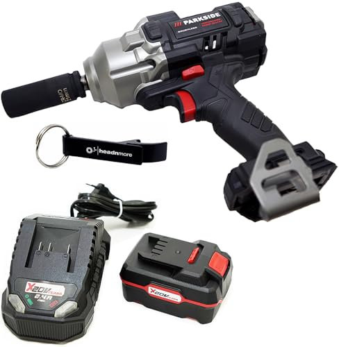 HEADNMORE® Bundle - 1x PARKSIDE PERFORMANCE® 20V Akku Drehschlagschrauber 1/2 PASSP 20 Schlagschrauber + 1x Schlüsselanhänger (1x4Ah Akku)