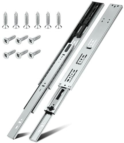 1 Pair | Soft Close Drawer Runners 400mm, HBL’ Heavy Duty Cabinet Drawer Slides Replacement - Ball Bearing Full Extension, 90KG Capacity, Made of Cold-Rolled Steel, Rust-Resistant & Long-Lasting.