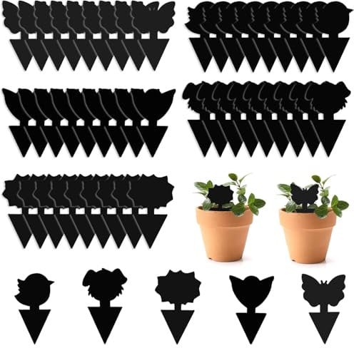GeekerChip Pièges à Insectes,50 Pcs Attrape Moucheron Plantes,Attrape Mouches Intérieur,Plug-in Pièges,pour Les Insectes intérieurs et extérieurs, Imperméables et Non Toxiques,Noir(5 Formes)