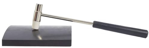CABODYALS Schwarzes Doppelseitiges Schmuckherstellungswerkzeug Stahl Gummihammer Set Mit Quadratischem Gummi Stoßdämpfer Schalldämmungspad Kit Für Handgefertigten Schmuck DIY Kunsthandwerk Reparatur U