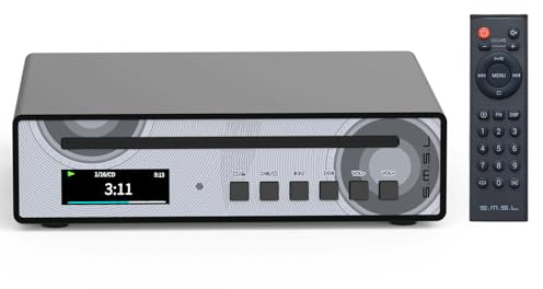 SMSL PL100PRO Lecteur CD 2 x CS43131 puces DAC Haut de Gamme RCA/Optique/coaxial/XLR équilibré/3,5 mm et 4,4 mm Sortie Casque 200 MW 32 Ω, Lecture MQA sans Perte, CD-R/CD-RW/MP3
