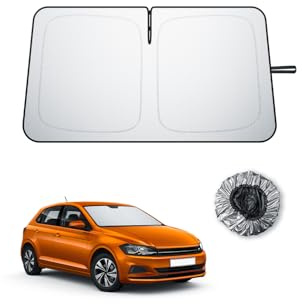 BIBIBO Compatible con VW Polo MK6 AW GTI 2018-2024 2025, protección Solar, protección UV, Parabrisas Delantero, sombrilla de Coche, Tela sin Arrugas, Parasol Interior, Parabrisas Polo MK6, Accesorios