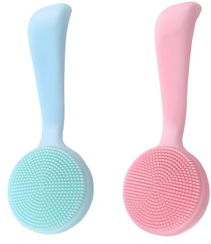 Tressify & Blue 2-teiliges Silikon-Gesichtsbürsten-Set, manuelles Peeling zur Porenreinigung, weicher Schrubber, reisefreundlich