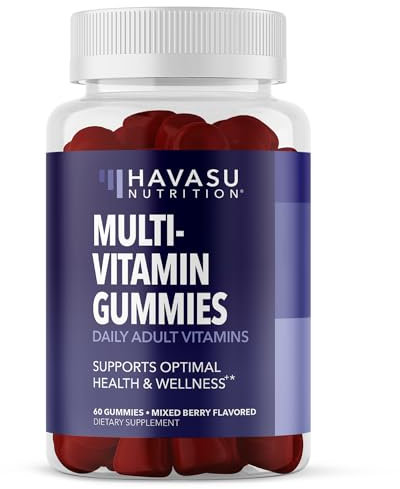 Multivitamin Gummies for Women & Men | Packed with Daily Vitamins and Minerals | with Vitamin C, D, Zinc | Multi Vitamins and Minerals Supplements | 60 Gluten-Free, Fruit Flavored Vitamin Gummies