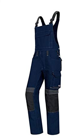 BP 1802-720-110-42n Latzhose, Stretch-Hosenträger mit Clipbefestigungen, 305,00 g/m² Verstärkte Baumwolle, Nachtblau/Anthrazit, 42n