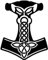 Samunshi® Aufkleber Mjölnir Vikings Wikinger für Auto Motorrad in 15 Größen und 25 Farben (20x25cm schwarz)