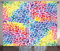 ABAKUHAUS Bunt Rustikaler Vorhang, Regenbogen farbige Blätter, Wohnzimmer Universalband Gardinen mit Schlaufen und Haken, 280 x 225 cm, Blau Magenta