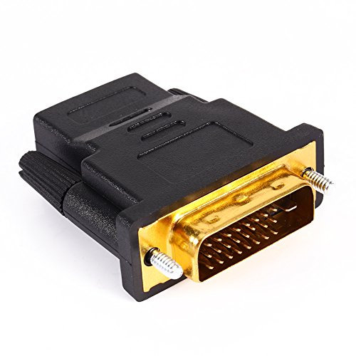 Lazmin112 Adattatore DVI a HDMI, convertitore Adattatore DVI 24 + 1 HDMI M-F per Monitor LED Digitale HDTV LCD