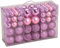 Christbaumkugeln bruchsicher 100er Set - rosa - Weihnachtskugeln aus Kunststoff mit Aufhängung - 100 Stück Christbaum Anhänger Schmuck für den Weihnachtsbaum Weihnachtsdeko Hänger Baumschmuck Kugeln