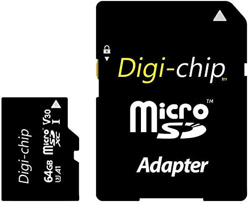 Digi-Chip Extreme Speed 64GB Micro-SD Memory Card UHS-3 Class 10 For Samsung Galaxy A10, A20, A30, A40, A50, A60, A70, A90, A10s, A20s, A30s, A50s, A70s, M10s, M30s Smartphones