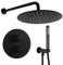 Ensemble de douche thermostatique encastré en laiton avec pommeau de douche de 30,5 cm et mitigeur thermostatique inverseur 2 voies Noir mat