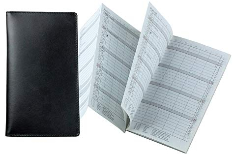 DELMON VARONE - Personalisierbarer Faltkalender 2025 + 2026 DIN A6 Boxcalf Leder schwarz - Organizer Terminplaner (1 Monat 2 Seiten) in Lederhülle - Termin Kalender mit Monatsübersicht & Adressenheft