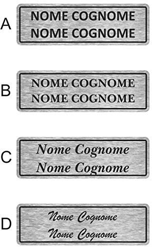 Targa Posta Alluminio con Biadesivo | Personalizzabile 1‑4 Righe | Resistente Esterno & Interno | Targa Cassetta Postale (Alluminio Colore Argento, Misura 100x30mm)