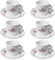 MOROLA Juego de tazas de café expreso de cerámica con platillo para café expreso - 6 tazas de 80 ml blancas - Taza Espresso