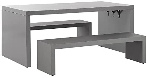 Industrielles Esszimmerset 2 Bänke in U-Form Tisch U-Form Beton grau Taranto