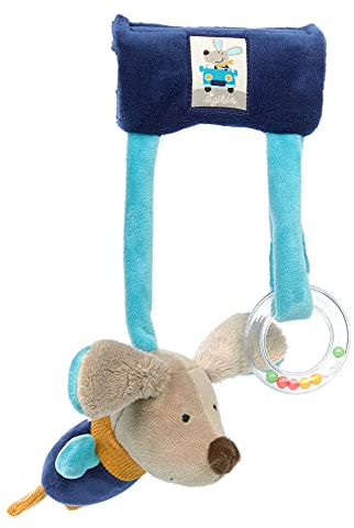 SIGIKID 42793 Anhänger Hund Blue Mädchen und Jungen Babyspielzeug empfohlen ab Geburt grau/blau