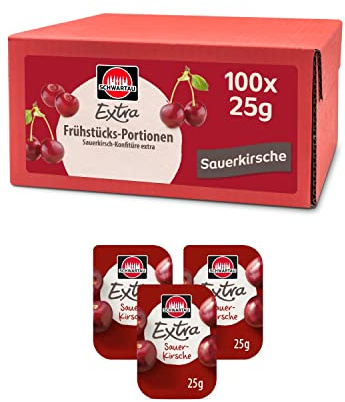 Schwartau Extra Sauerkirsche | Marmelade in Portionsschalen | 100 x 25 g