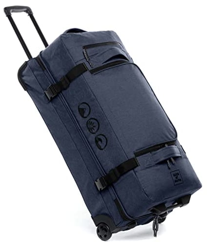 SONS OF ALOHA XL Reisetasche mit 2 Rollen Kane Rollkoffer 80 cm Koffer Sporttasche Reise-Trolley 120 Liter - recyceltes Meeresplastik - wasserabweisend, Ocean-blau