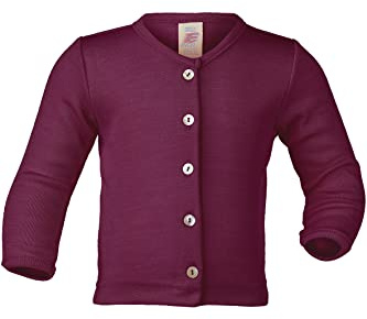 Engel Natur, Baby Strickjacke Cardigan, Rundhals, Langarm, 70% Merinowolle, 30% Seide