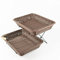 Solapolo cesta rectangular de pan de mimbre con estante de exhibición de metal, cesta rectangular de cocina para exhibición de alimentos en la tienda (2 café oscuro + 1 soporte)