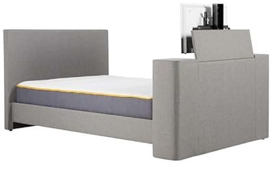 Birlea Plaza Grey Fabric TV Bed Frame Rising Mount 5ft Kingsize 150 x 200 cm