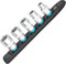 HAZET Smart-Rail 900SR-5 I magnetische Unterseite mit 5 Steckplätzen und robuster Drehverriegelung, Antrieb: Vierkant 12,5 mm (1/2 Zoll) I flexible Kunststoff-Steckleiste für Steckschlüssel
