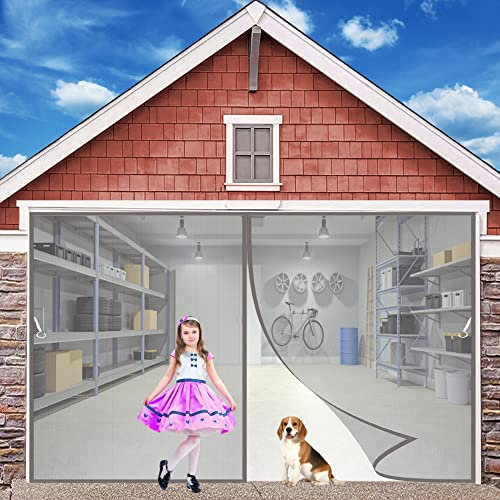Magnetic Fly Insect Screen Door Screen Mesh Curtain, 170x200cm, with Magnets, Dogs Pets Friendly Door Fly Screen, Customizable, Gray