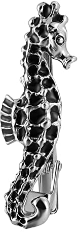 Aotiwe Krawattennadel Deutschland, Krawattenklammer Hochzeit Hippocampus Schwarz Rostfreier Stahl Business Stil