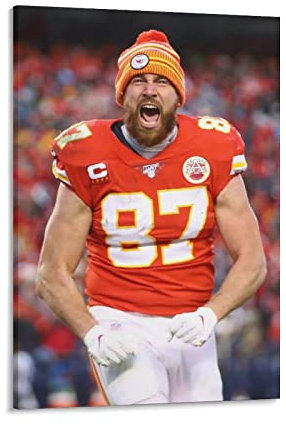 Travis Kelce Fußballspieler Persönlichkeit Cooler Poster Druck Foto Kunst Malerei Leinwand Poster Zuhause Moderne Dekoration Poster 60 x 90 cm