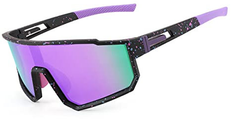 Karsaer Sportbrille Polarisiert Fahrradbrille Herren Damen Schnelle Brille Rave Sport Sonnenbrille mit UV400 für Rennrad Fahrrad Laufen MTB Biker