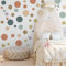 Runtoo Wandtattoo Bunte Punkte Wandsticker Boho Pastell Beige Grau Kreise Wandaufkleber Kinderzimmer Babyzimmer Wohnzimmer Schlafzimmer Flur Wanddeko